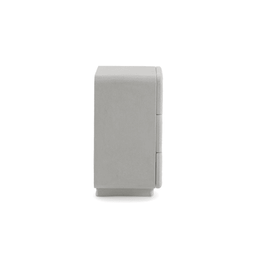 Mesa de cabeceira com 3 caixas em poliresina cor cimento branco