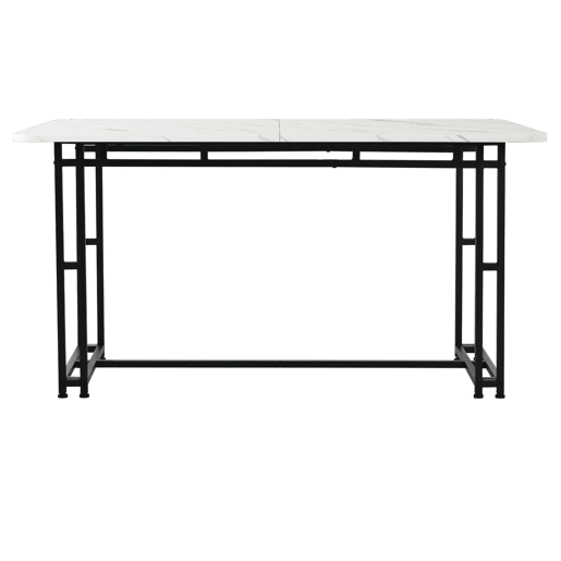 Conjunto de sala de jantar 120x70cm - Mesa moderna com 4 cadeiras de veludo preto, pernas de ferro preto