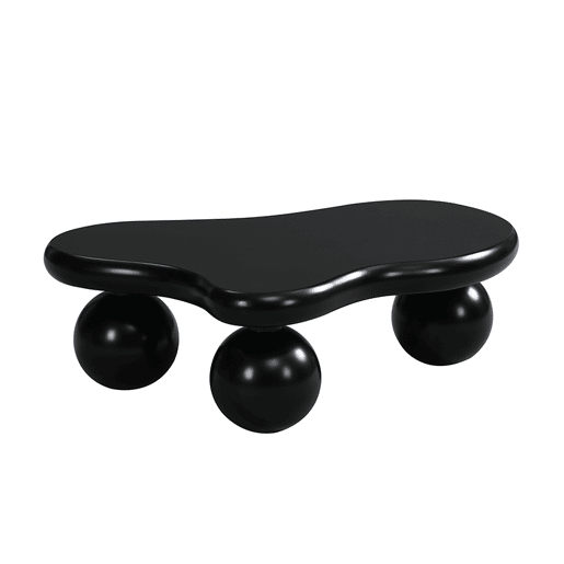 Mesa de centro em estilo nuvens - 16 cores disponíveis - Design em forma de nuvem, pernas redondas - Preto