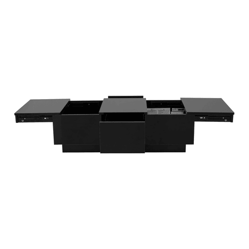 Mesa de centro 100x50 cm - moderna com gavetas e compartimento deslizante - preto brilhante Mesa de centro 100x50 cm - moderna com gavetas e compartimento deslizante - preto brilhante
