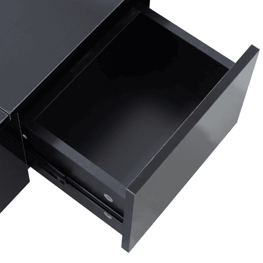 Mesa de centro 100x50 cm - moderna com gavetas e compartimento deslizante - preto brilhante Mesa de centro 100x50 cm - moderna com gavetas e compartimento deslizante - preto brilhante
