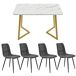 Conjunto de mesas y sillas de comedor Conjunto de mesas y sillas de comedor Blanco/ Gris
