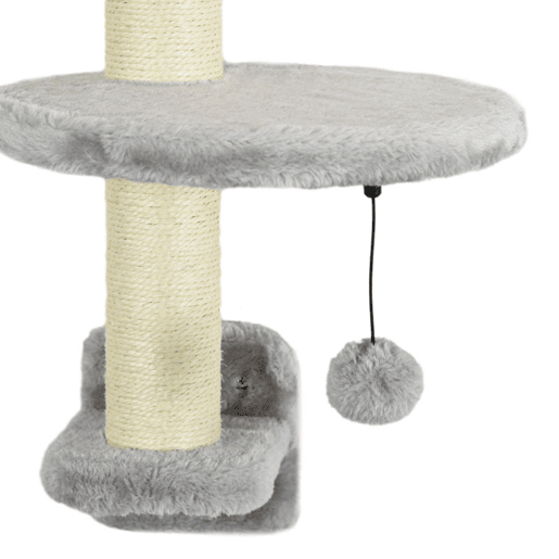 PawHut Conjunto de Prateleiras de Escalada para Gatos de 3 Peças Prateleiras de Parede para Gatos com Rede Rampa Arranhador Plataforma em Forma de Nuvem para Saltar Cinzento
