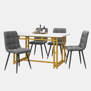 Conjunto de sala de jantar 120x70cm - Mesa de jantar moderna com 4 cadeiras - Cinza