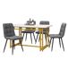 Conjunto de mesas y sillas de comedor 120x70 Conjunto de mesas y sillas de comedor 120x70 Blanco/ Gris