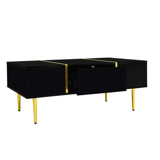 Mesa de centro moderna - 2 gavetas - Preto Mesa de centro moderna - 2 gavetas - Preto