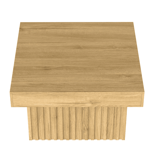 Mesa de centro 79x79x46 cm - Design moderno, base em MDF, tampo em PB, robusta - Natural