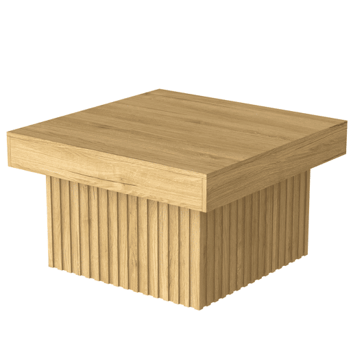 Mesa de centro 79x79x46 cm - Design moderno, base em MDF, tampo em PB, robusta - Natural