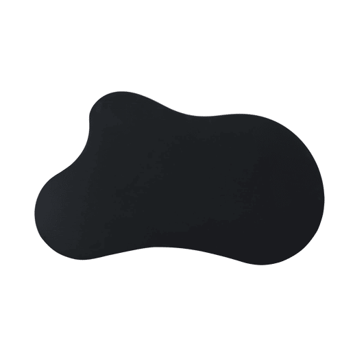 Mesa de centro 107x66x40,5 cm - formato de nuvem, MDF e pernas em PVC com feltro - Preto