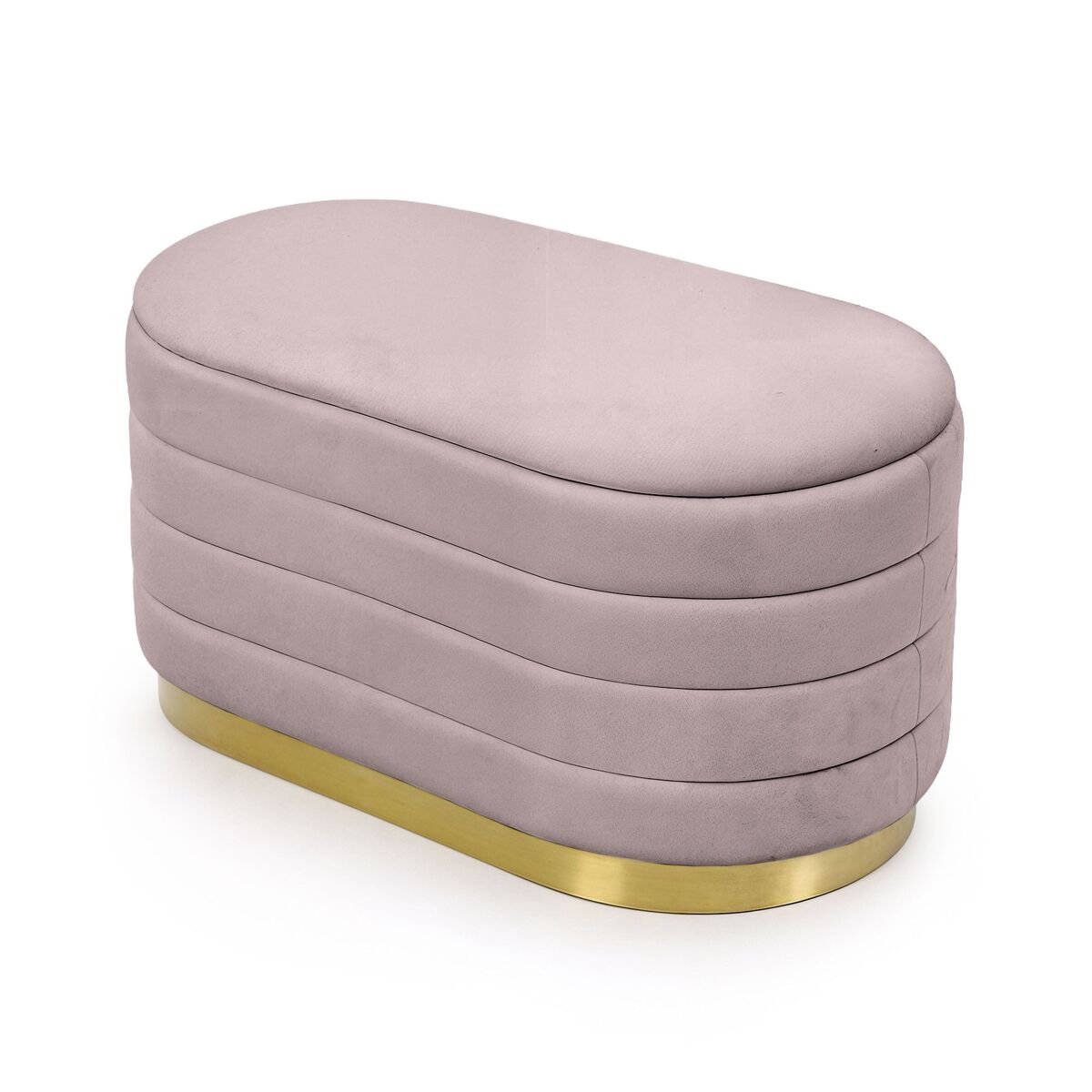 Banco acolchado con compartimento de terciopelo BELLA 80x42 Rosa