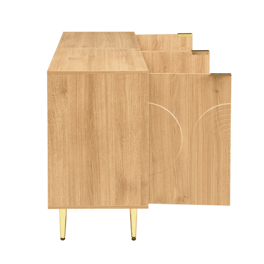 Aparador 140x40x72 cm - Moderno e simples, com amplo espaço de armazenamento - Natural Aparador 140x40x72 cm - Moderno e simples, com amplo espaço de armazenamento - Natural