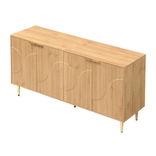 Aparador 140x40x72 cm - Moderno e simples, com amplo espaço de armazenamento - Natural Aparador 140x40x72 cm - Moderno e simples, com amplo espaço de armazenamento - Natural