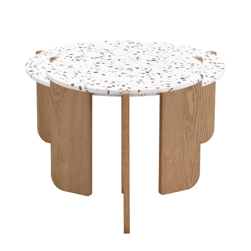 Mesa de centro modular de 2 peças - Mesa auxiliar para sala e varanda, conjunto de mesas - cor Natural