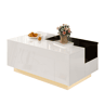 Mesa de centro 105 cm - com iluminação LED, tampo extensível, arrumação oculta, 16 cores - pretobranco