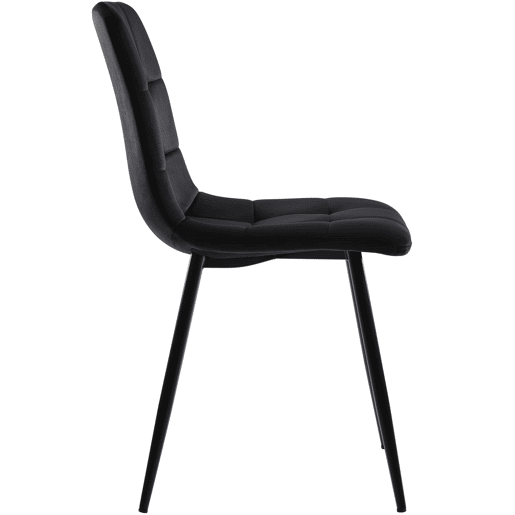 Conjunto de sala de jantar 120x70cm - Mesa de jantar moderna com 4 cadeiras - Samt preto, pernas douradas