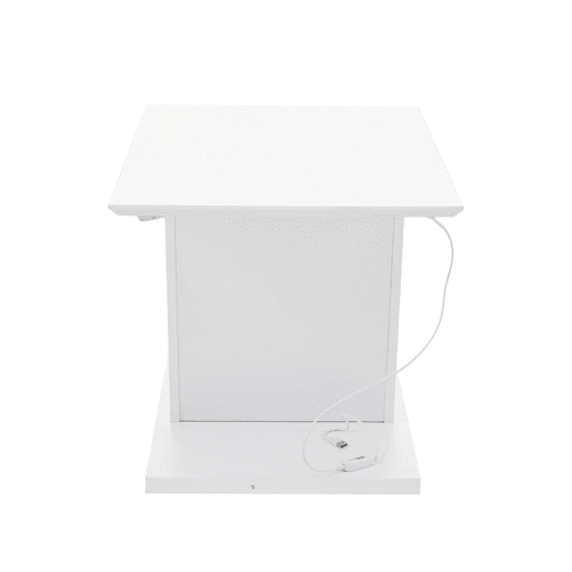 Mesa de centro V-Form - Mesa de café com luzes LED - Mesa de sala branca