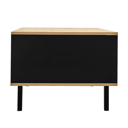 Mesa de centro 100 x 60 x 45 cm - Design em madeira colorida e preta, mesa de sala com gavetas - Natural