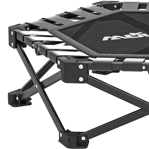 SPORTNOW Trampolim de Fitness Dobrável 104 cm Mini Cama Elástica com Barra Ajustável em 3 Alturas Silencioso Estrutura Metálica Reforçada e Bolsa de Transporte para Treino em Casa Ginásio Preto
