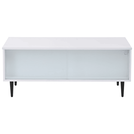 Mesa de centro elevável 105x50x43 cm - com LED, arrumação oculta, vidro temperado - Branco Mesa de centro elevável 105x50x43 cm - com LED, arrumação oculta, vidro temperado - Branco