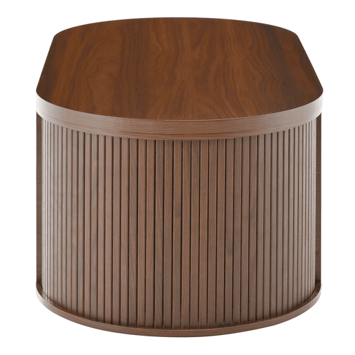 Mesa de centro elevável 110 cm - Com prateleira extensível, madeira curvada, multifuncional - Natural