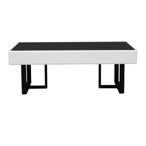 Mesa de centro 110x50,5 cm - estilo clássico, tampo alto brilho - Preto e Branco Mesa de centro 110x50,5 cm - estilo clássico, tampo alto brilho - Preto e Branco