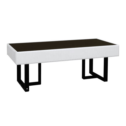 Mesa de centro 110x50,5 cm - estilo clássico, tampo alto brilho - Preto e Branco Mesa de centro 110x50,5 cm - estilo clássico, tampo alto brilho - Preto e Branco