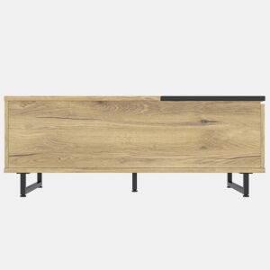 Mesa de centro - com arrumação, design moderno - cor natural