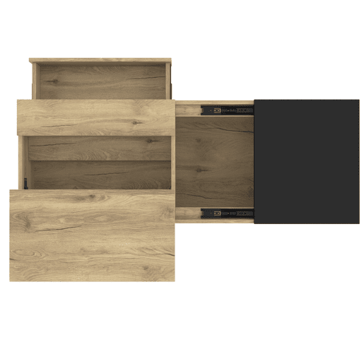 Mesa de centro - com arrumação, design moderno - cor natural