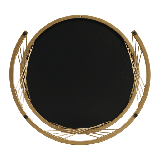 Mesa de centro empilhável 2 peças - Marmoroptik, decorações douradas, mesa auxiliar com gavetas - Preto