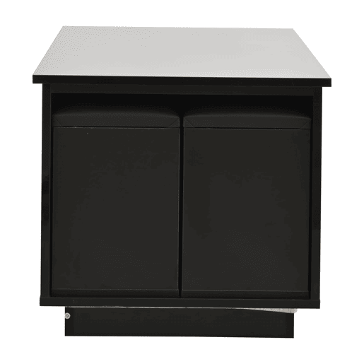 Mesa de centro 100x50x45 cm - 4 em 1 LED, altura ajustável, 2 gavetas, sofá e bancos - Preto