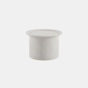 Mesa de centro 60 diâmetro cor cimento branco de poliresina