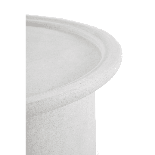 Mesa de centro 60 diâmetro cor cimento branco de poliresina
