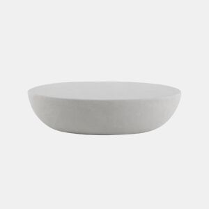 Mesa de centro 120x70 cor cimento branco de poliresina