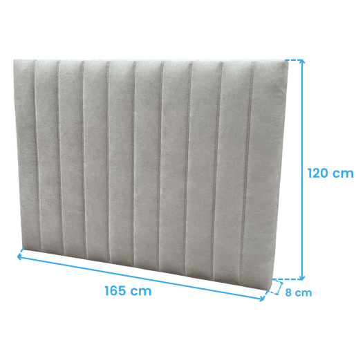 Conjunto de móveis para quarto de casal, cabeceira, 2 mesas de cabeceira e aparador, branco e cinza, 160 cm