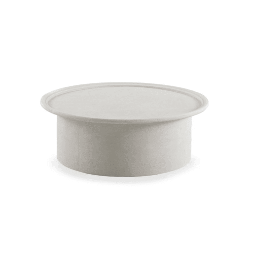 Mesa de centro 100 diâmetro cor cimento branco de poliresina