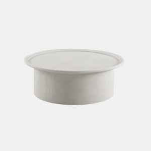 Mesa de centro 100 diâmetro cor cimento branco de poliresina