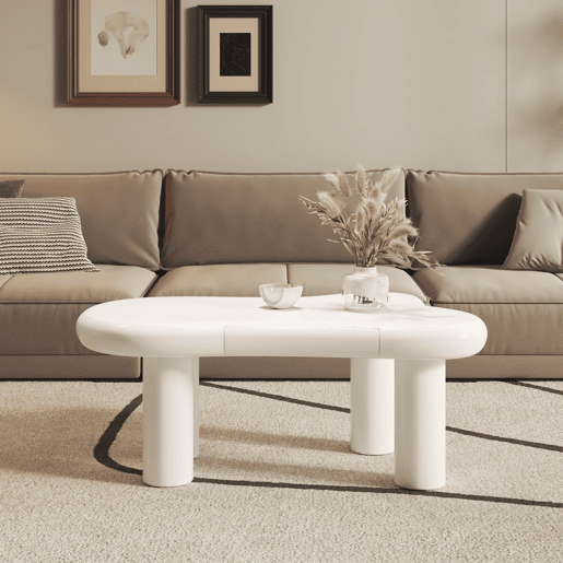 Mesa de centro nuvem - MDF com iluminação LED 16 cores - Branco Mesa de centro nuvem - MDF com iluminação LED 16 cores - Branco