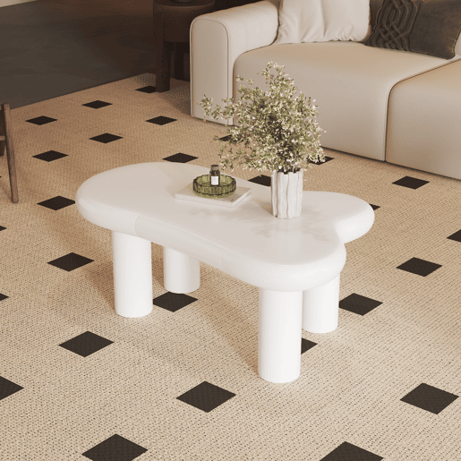 Mesa de centro nuvem - MDF com iluminação LED 16 cores - Branco Mesa de centro nuvem - MDF com iluminação LED 16 cores - Branco