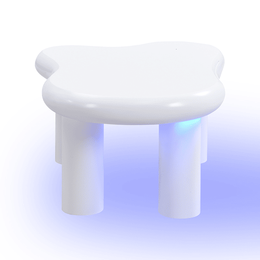 Mesa de centro nuvem - MDF com iluminação LED 16 cores - Branco Mesa de centro nuvem - MDF com iluminação LED 16 cores - Branco