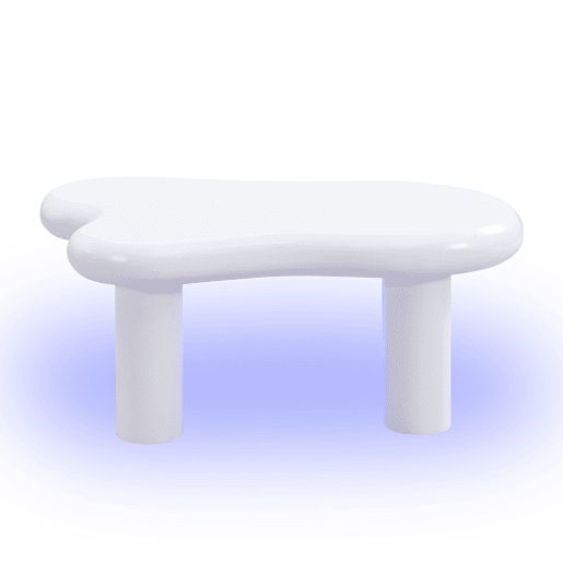 Mesa de centro nuvem - MDF com iluminação LED 16 cores - Branco Mesa de centro nuvem - MDF com iluminação LED 16 cores - Branco
