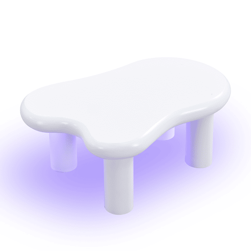 Mesa de centro nuvem - MDF com iluminação LED 16 cores - Branco Mesa de centro nuvem - MDF com iluminação LED 16 cores - Branco