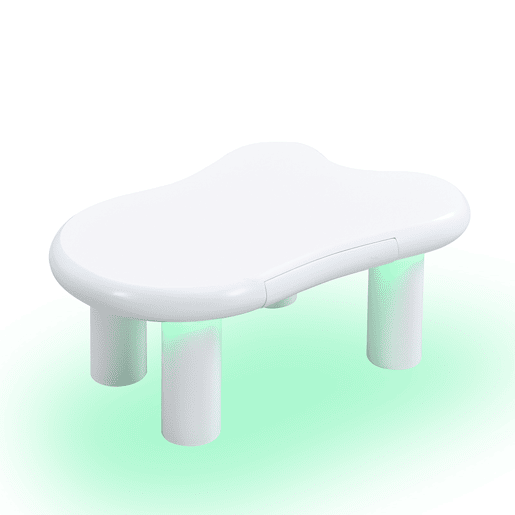Mesa de centro nuvem - MDF com iluminação LED 16 cores - Branco Mesa de centro nuvem - MDF com iluminação LED 16 cores - Branco