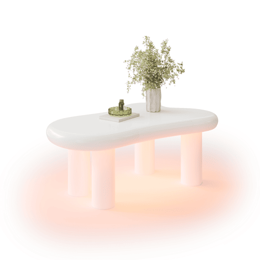 Mesa de centro nuvem - MDF com iluminação LED 16 cores - Branco Mesa de centro nuvem - MDF com iluminação LED 16 cores - Branco