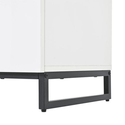 Aparador 140x39,5x78,5 cm - 6 gavetas, 3 pés metálicos, alta capacidade - Branco Aparador 140x39,5x78,5 cm - 6 gavetas, 3 pés metálicos, alta capacidade - Branco