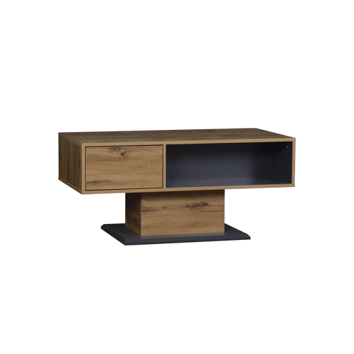 Mesa de centro 120x60 cm - duplo armazenamento, compartimento grande, interior extra - Natural