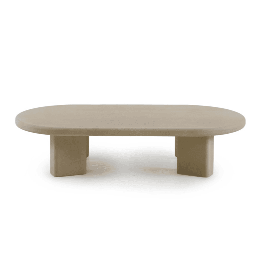 Mesa de centro 140x70 cor cimento areia de poliresina