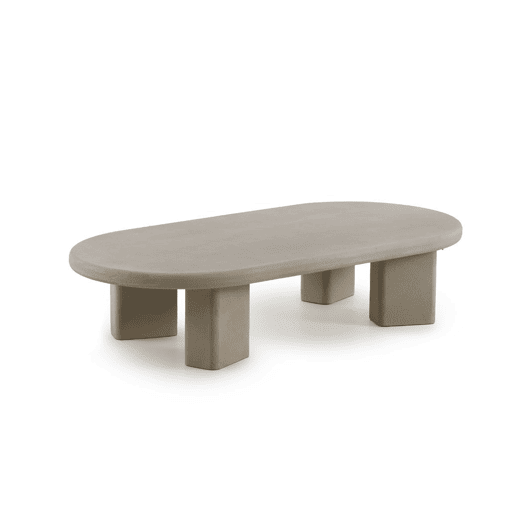 Mesa de centro 140x70 cor cimento areia de poliresina