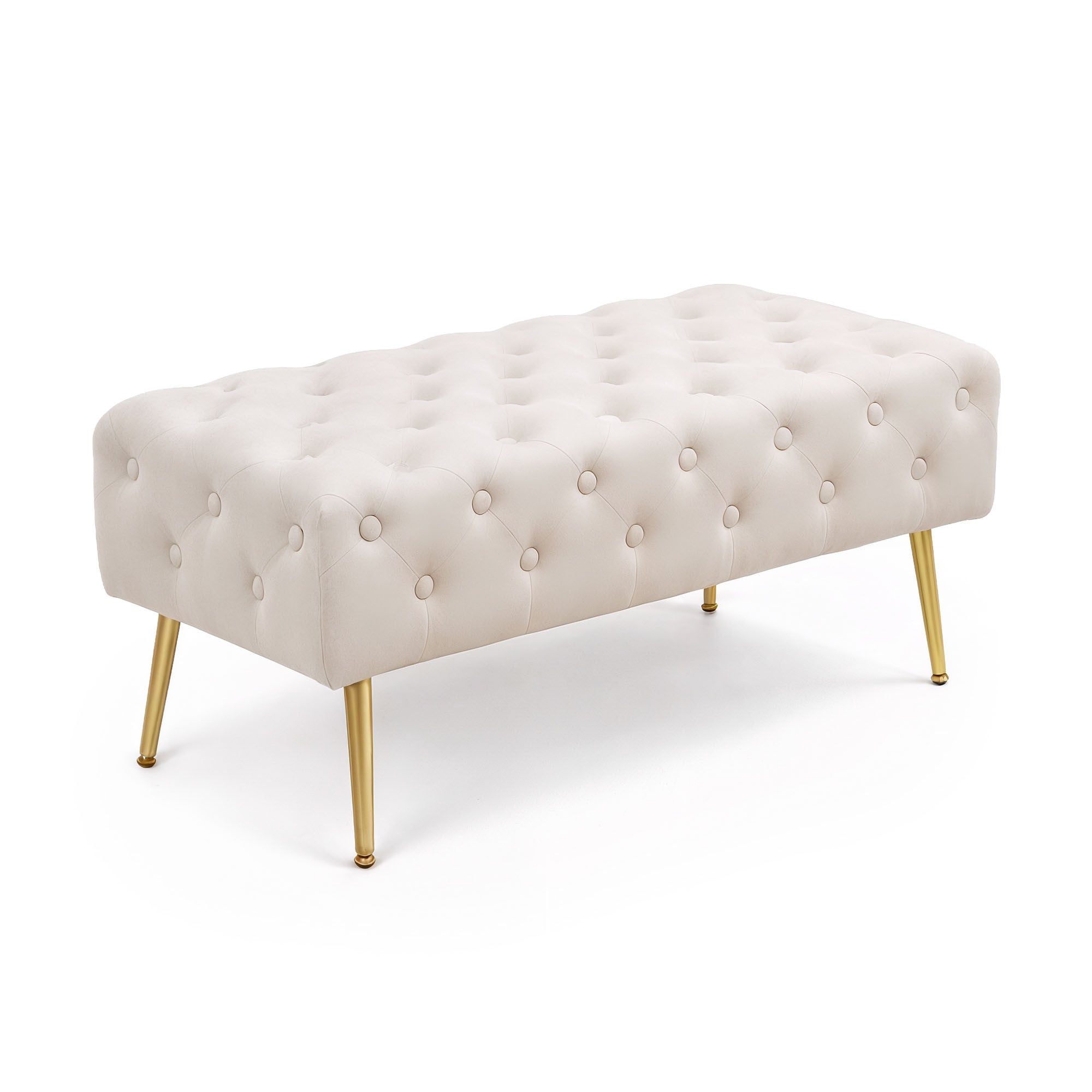 Banco acolchado en terciopelo capitoné MONACO 100x42