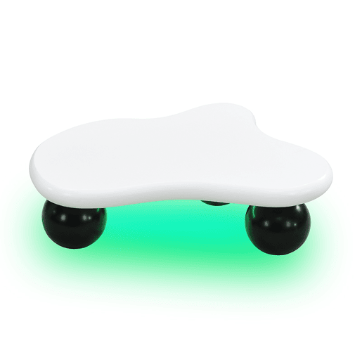 Mesa de centro nuvem - Design de nuvens com iluminação LED, pernas redondas, estilo moderno - Preto+Branco