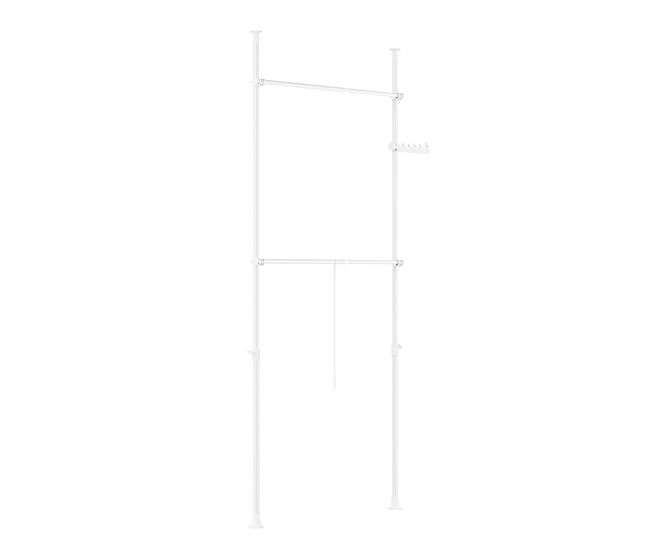 Sobuy perchero telescópico de suelo, robusto soporte para ropa con varillas, armario abierto ajustable para dormitorio, frg109-ii-w